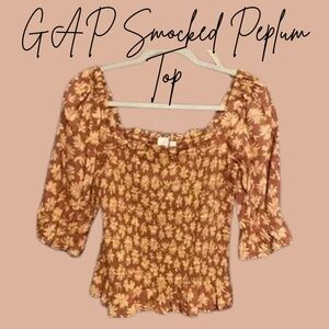 GAP Smocked Peplum Top